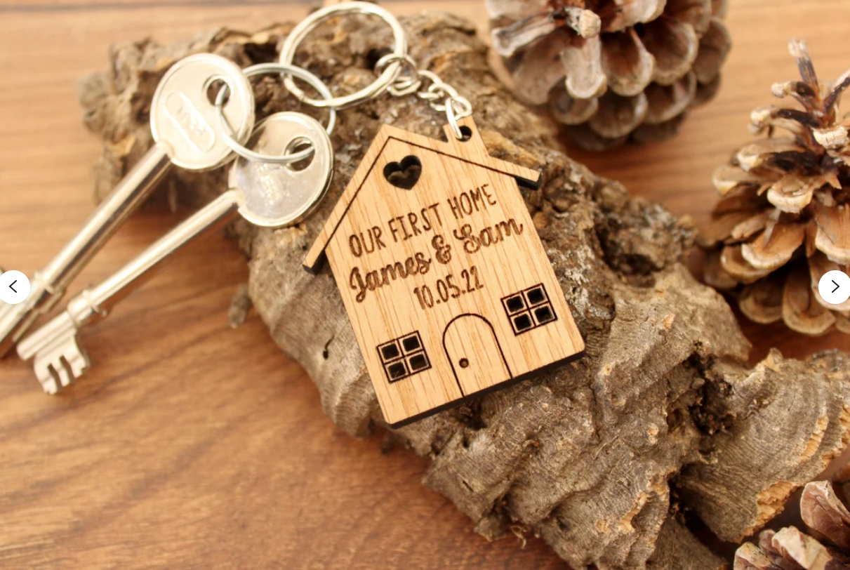 Llavero personalizado para el nuevo hogar, Regalo de madera nueva casa,  accesorios personalizados, llaveros personalizados -  España